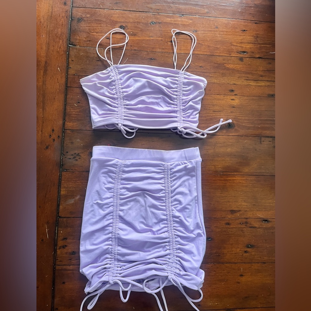 Fashion Nova Baby Purple 2 piece Skirt Set- Medium